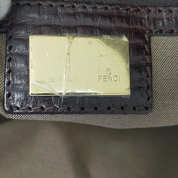 AUTHENTIC Fendi Tote Bag Brown Nylon - Picture 8 of 11